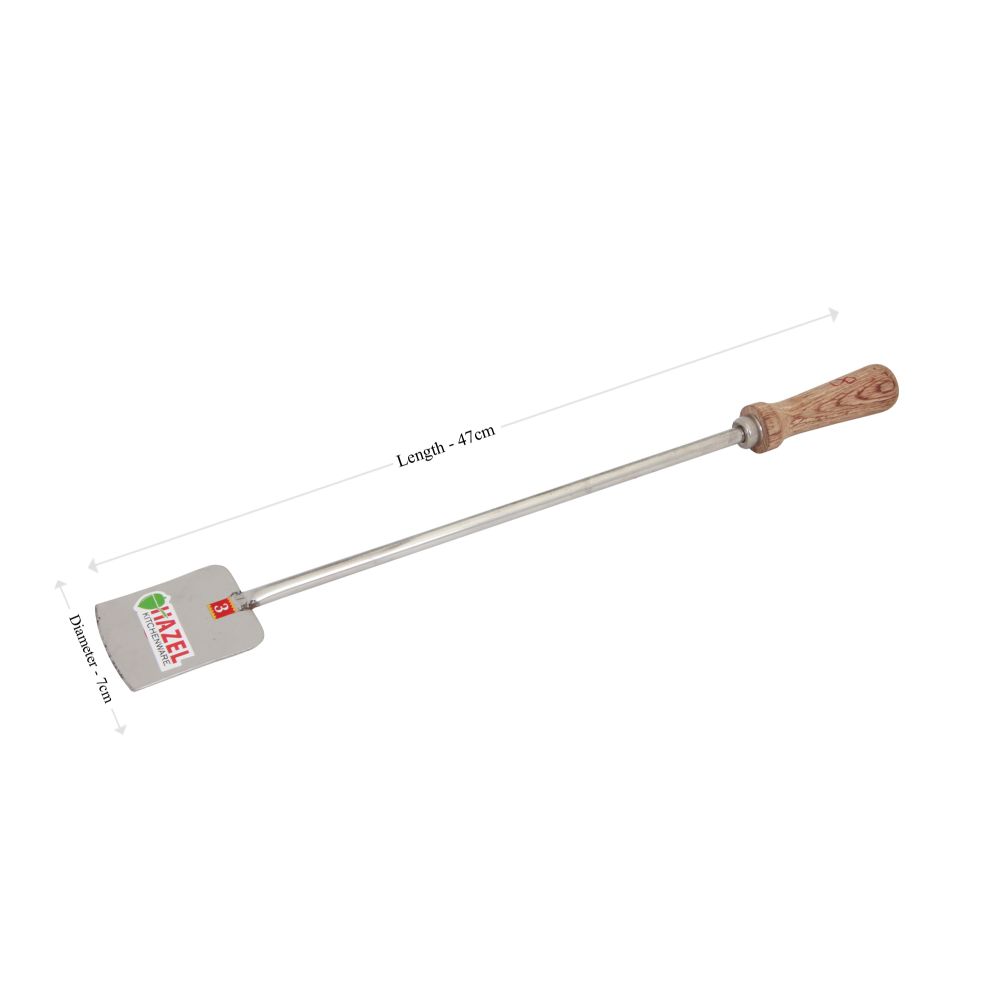 HAZEL Steel Taveta Wooden Handle 47 cm, Silver