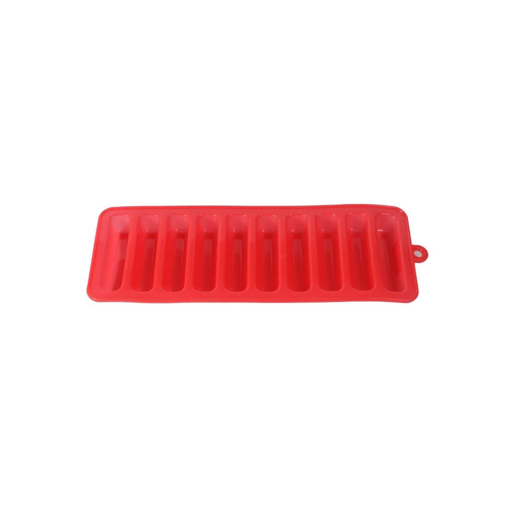 HAZEL 10 Cavity Silicon Chocolate Bar Ice Cube Mould, 1 Pc, Red