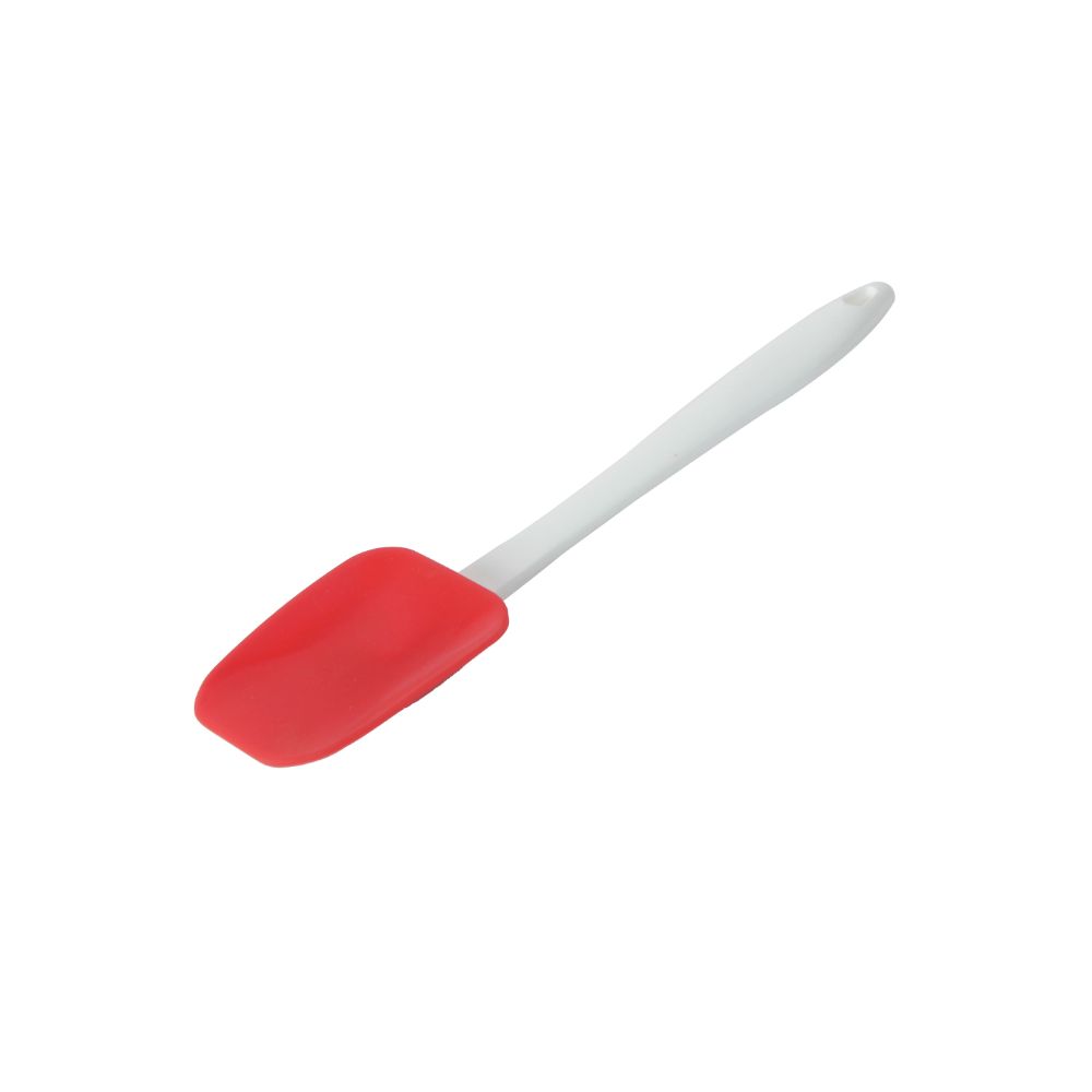 HAZEL Big Silicon Spoonula Spatula with Plastic Handle, Red