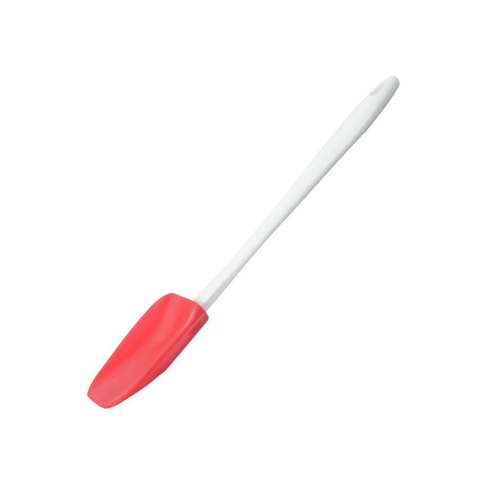 HAZEL Big Silicon Spoonula Spatula with Plastic Handle, Red
