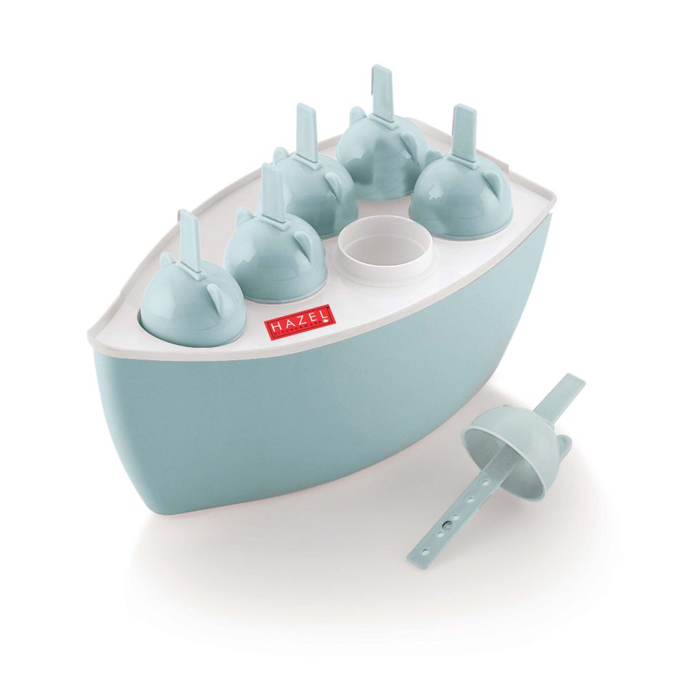 HAZEL Reusable Plastic Homemade Kulfi Molds | Stackable Kulfi Maker, Popsicle Maker and Ice Cream Maker | Freezer Molds for Kulfi Set of 6, Blue