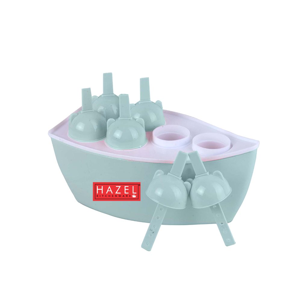 HAZEL Reusable Plastic Homemade Kulfi Molds | Stackable Kulfi Maker, Popsicle Maker and Ice Cream Maker | Freezer Molds for Kulfi Set of 6, Blue
