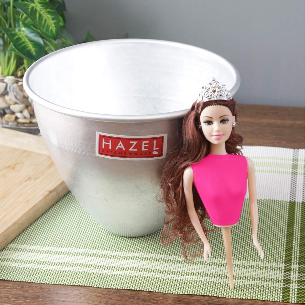 HAZEL Aluminium Doll Frock Cake Mould Small 17.5 cm X 11.5 cm