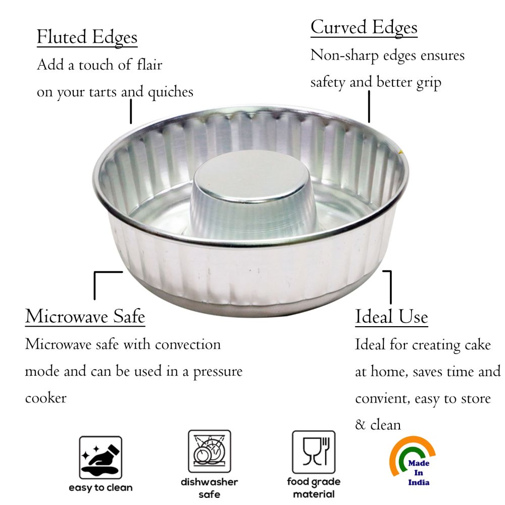 HAZEL Donut Mould Aluminium Medium Size | Donut Baking Molder Tray Pan For Cake | Baking Essentials Tools For OTG Microwave, Medium