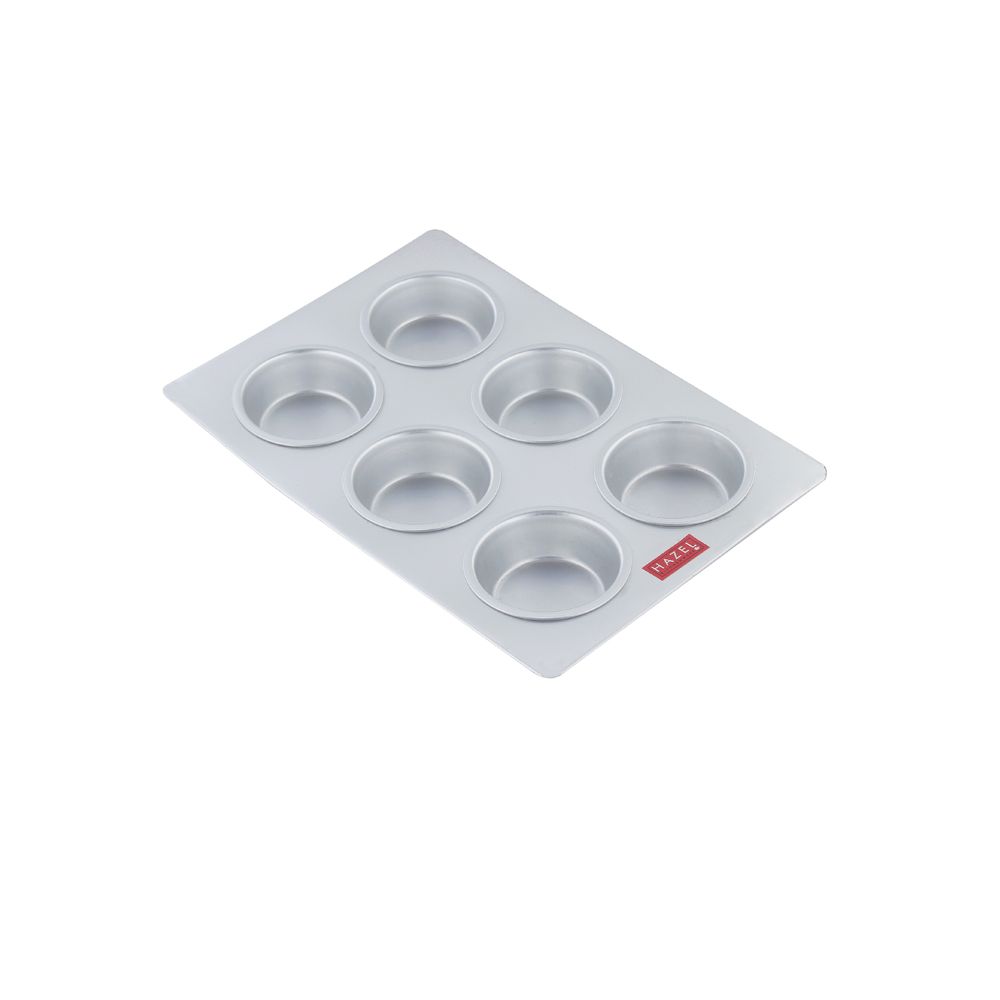 HAZEL Aluminium Silver Muffin Tray & Cup cake - 6 Cavity