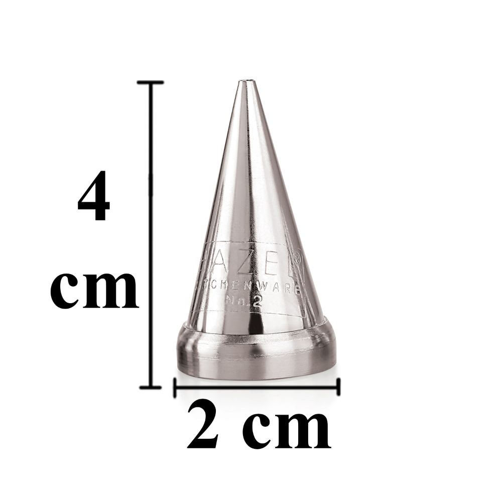 HAZEL Cake Nozzle | Cake Decorating Nozzle Set | Piping Bag Nozzle, (N2 Round Shape) Silver