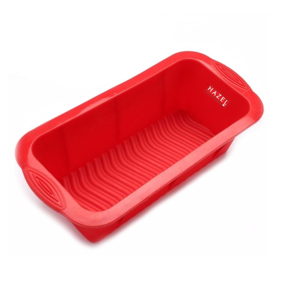 HAZEL Silicone Bread Loaf Mould Microwave Safe Non-Stick Bread Fruit Cake Baking Pan For House and Bakery, Red