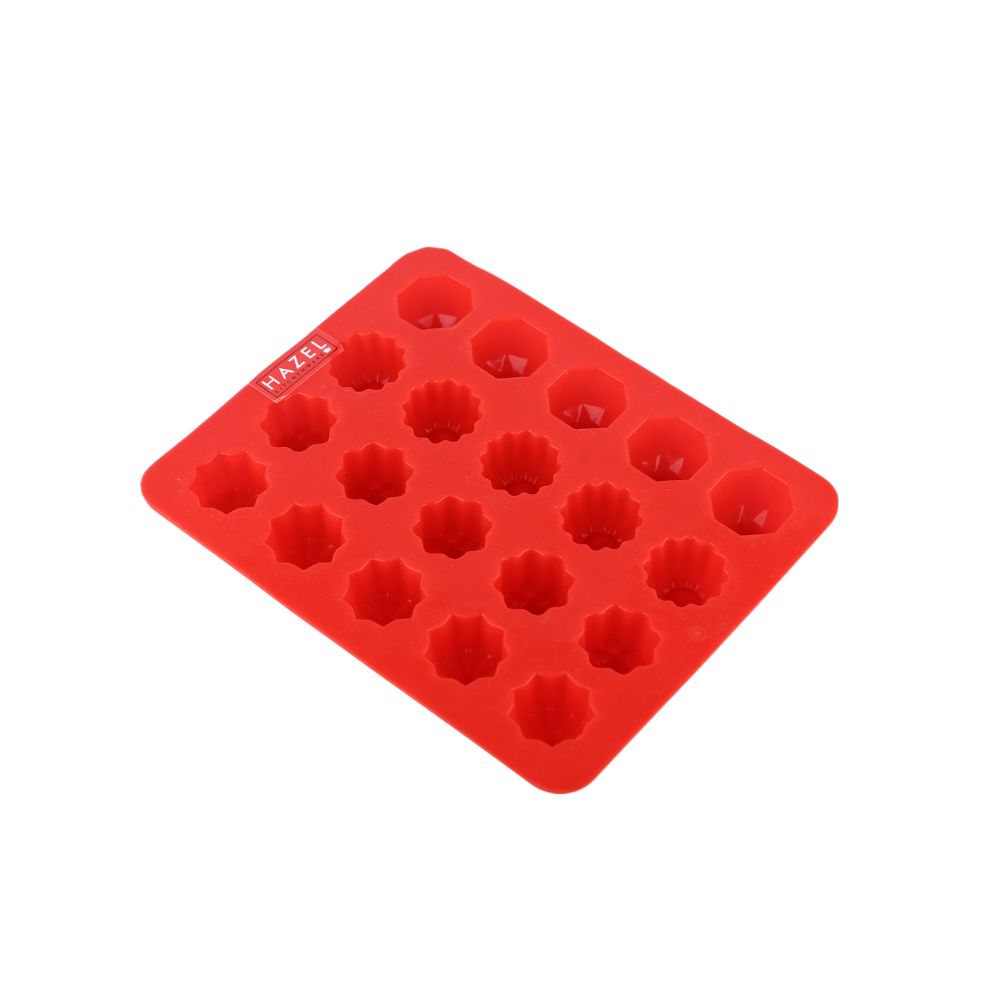 HAZEL Silicone Flower and Round Chocolate 3D DIY Homemade Candy Baking Mould, Oven Safe Food Grade Reusable, Red