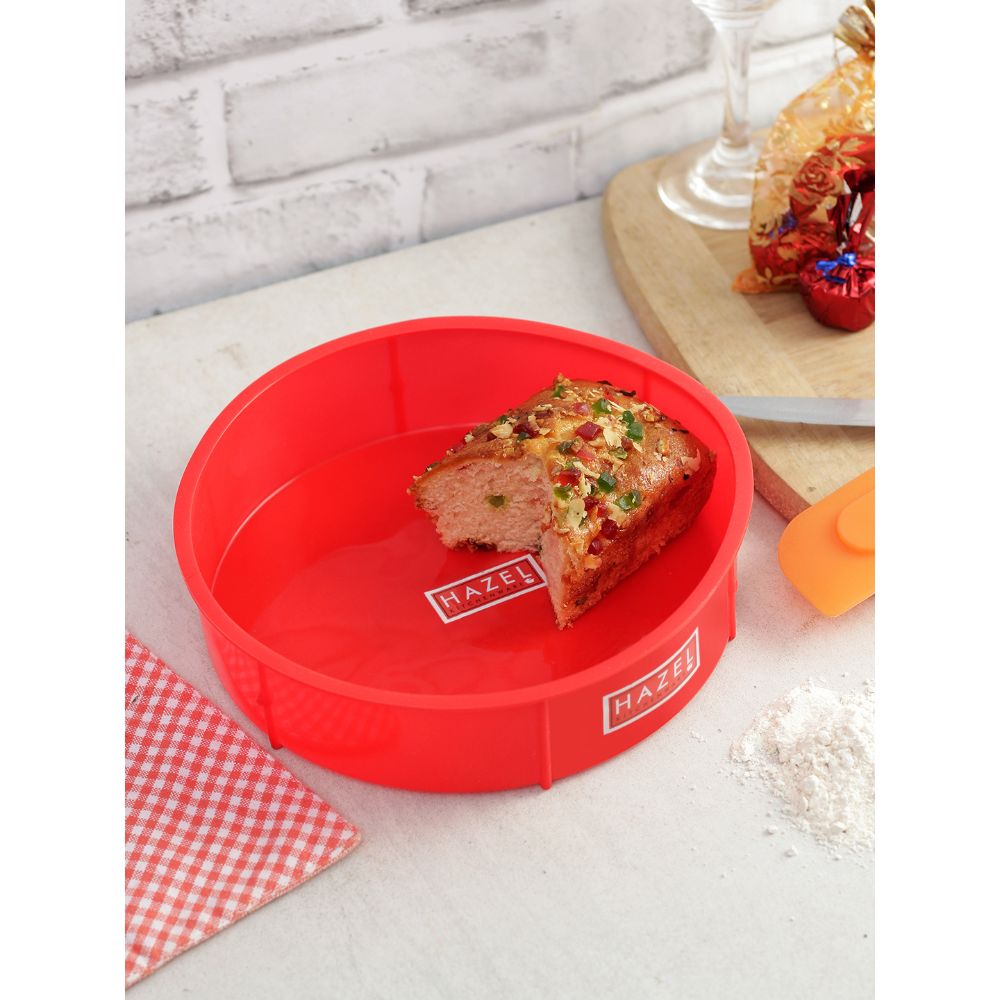 HAZEL Small Silicon Round Cake Mould 15.5 cm, 1 Pc, Red