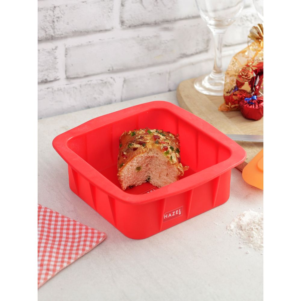 HAZEL Small Silicon Square Cake Mould 15 cm, 1 Pc, Red