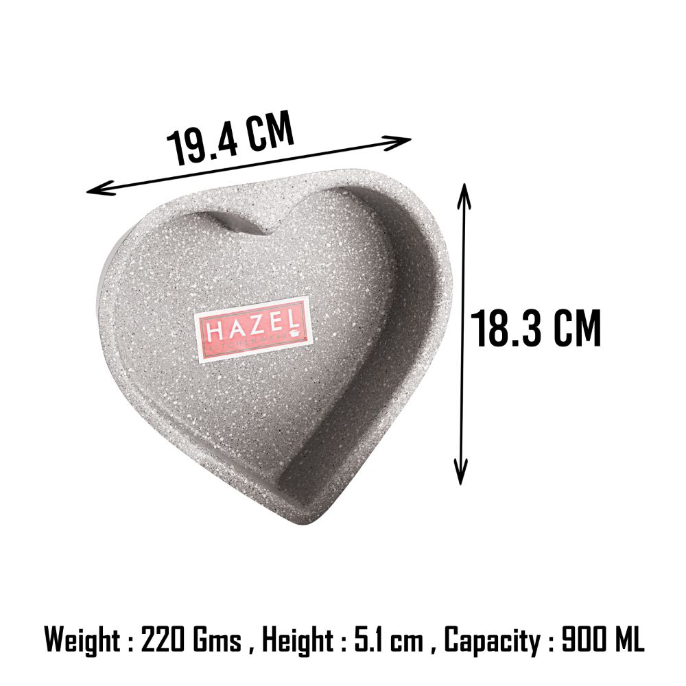 HAZEL Cake Mould Non Stick Mold Heavy Gauge Heart Baking Pans 1/2kg Aluminized Steel 500 gm For Microwave Oven OTG Baking Pan, Red