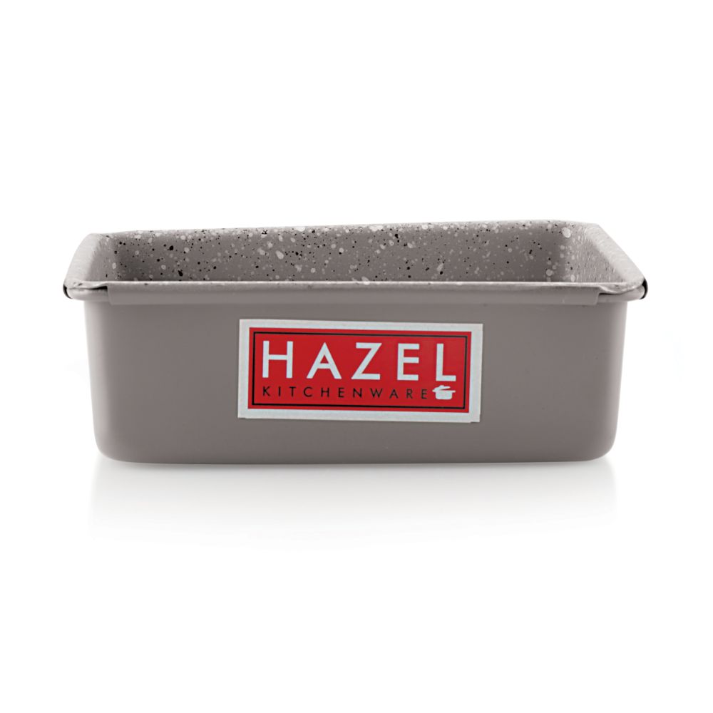HAZEL Cake Mould Non Stick Mold Heavy Gauge Square 1/2kg Aluminized Steel 500 gm For Microwave Oven OTG Baking Pan, Grey