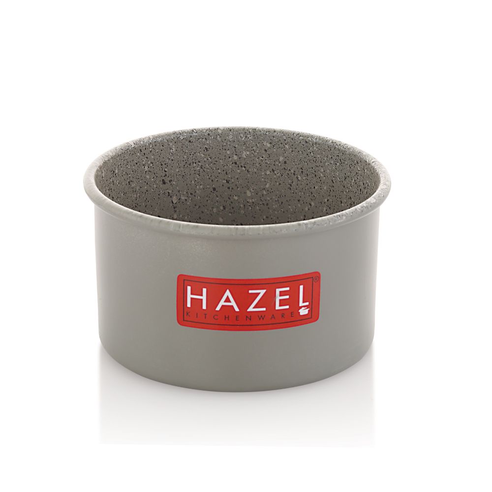 HAZEL Cake Mould for Baking for Small Cake | Mini Cake pan Non Stick Easy release With Granite Finish | Microwave Small Safe Cake Tins, Grey (For 250 gram cake)