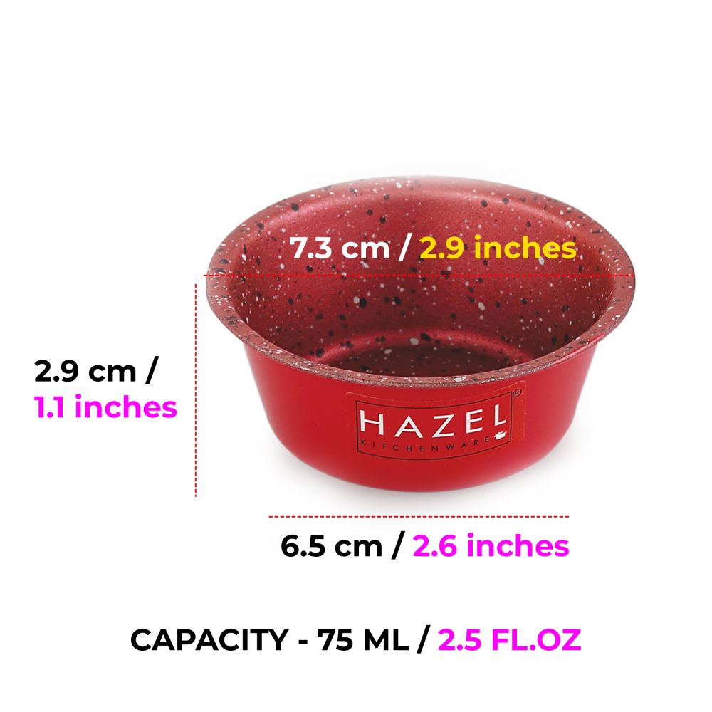 HAZEL Cupcake Mould for Baking Cup cake | Non Stick Muffin Moulds for Baking Homemade Muffin with Granite Finish | Microwave Safe Mini Cupcake Mould Set of 1, Red
