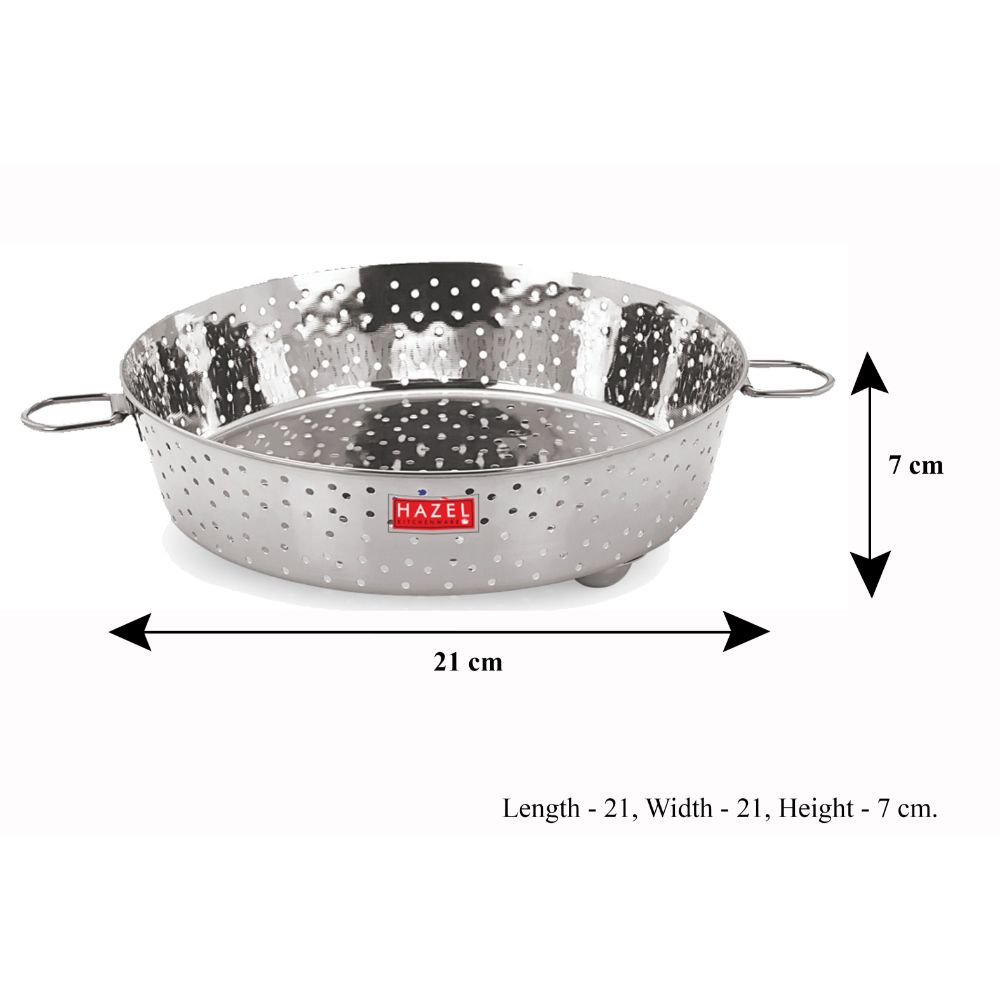 HAZEL Stainless Steel Multipurpose Food & Vegetable Strainer Colander, 1 Pc, 21 cm