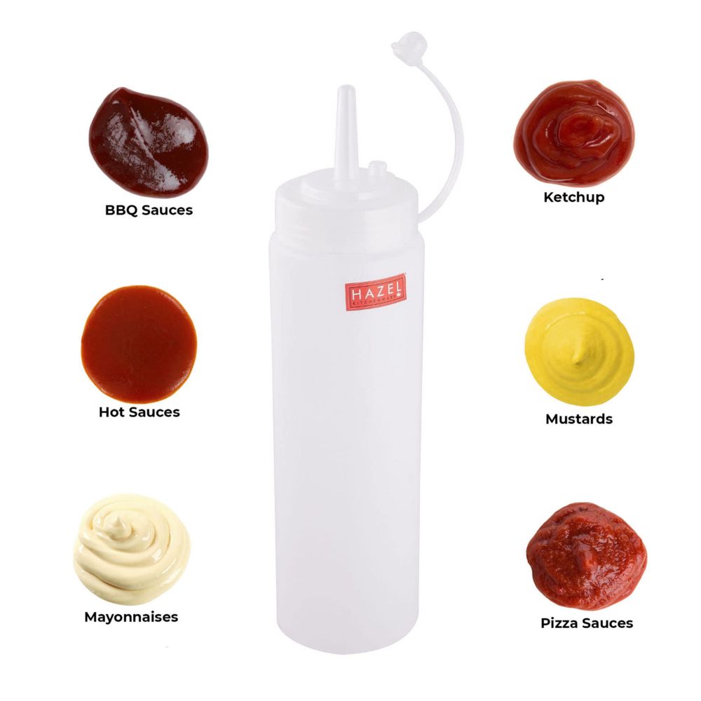 HAZEL Squeeze Bottle of Ketchup | Transparent Sauce Bottle | Tomato Sauce Bottle