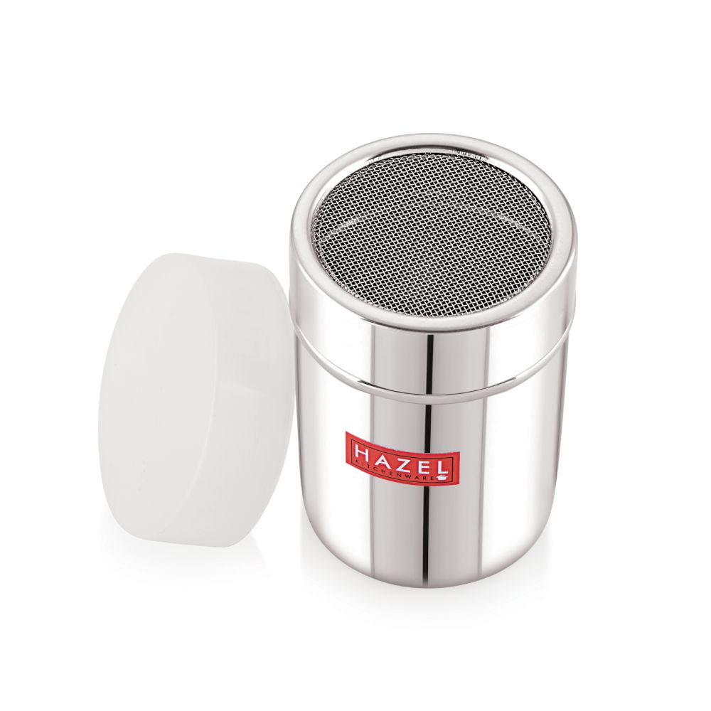 HAZEL Stainless Steel Dredger with Handle And Plastic Lid Cap |Shaker for Masala and Salt