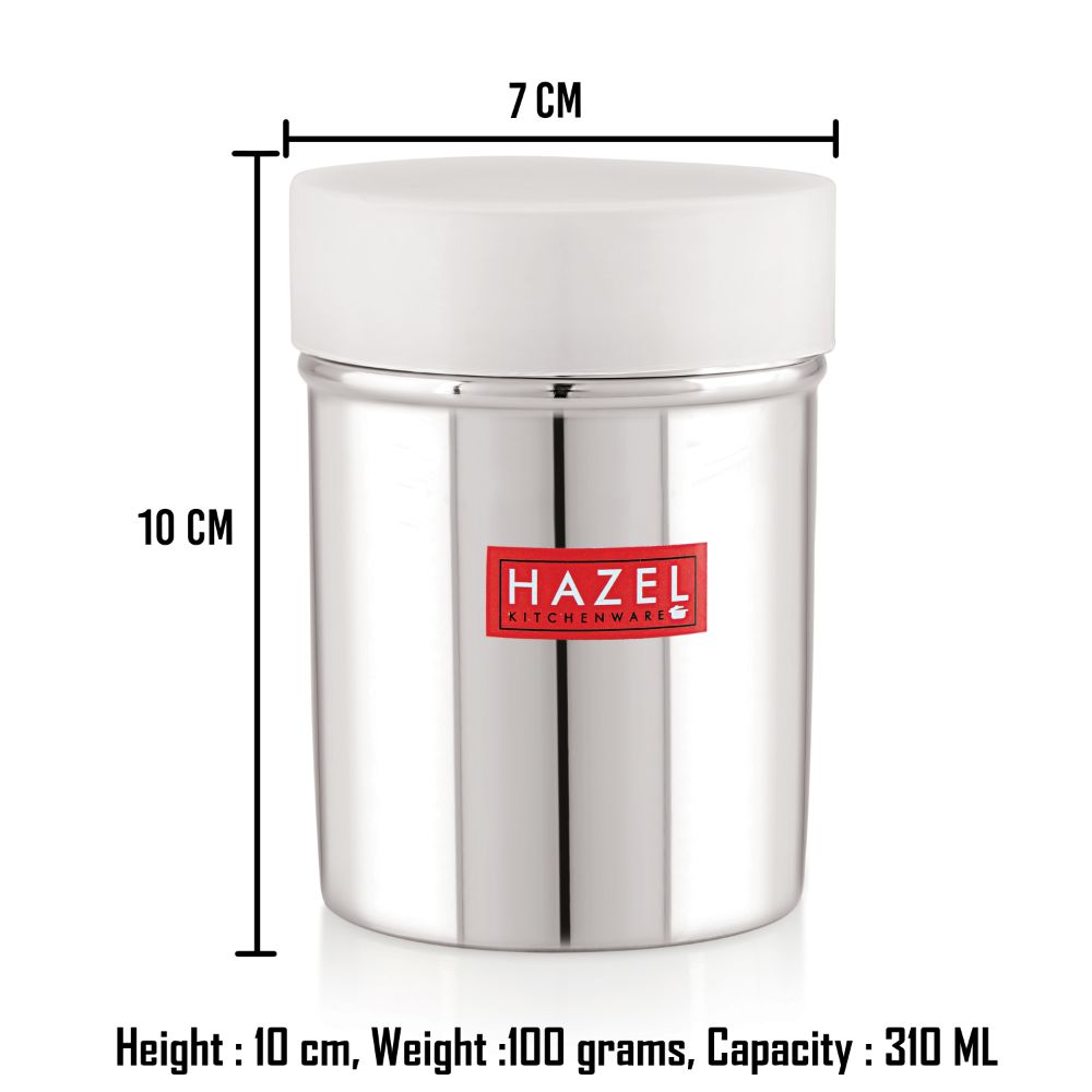 HAZEL Stainless Steel Dredger with Handle And Plastic Lid Cap |Shaker for Masala and Salt