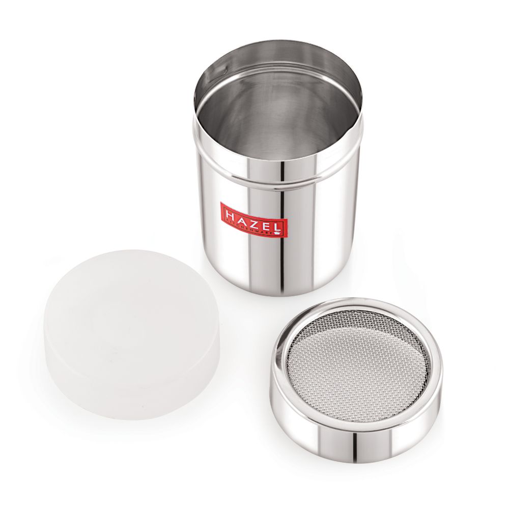 HAZEL Stainless Steel Dredger with Handle And Plastic Lid Cap |Shaker for Masala and Salt