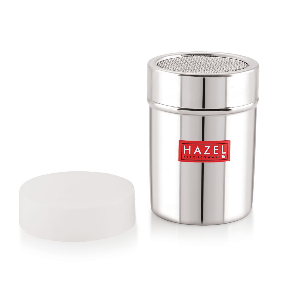 HAZEL Stainless Steel Dredger with Handle And Plastic Lid Cap |Shaker for Masala and Salt