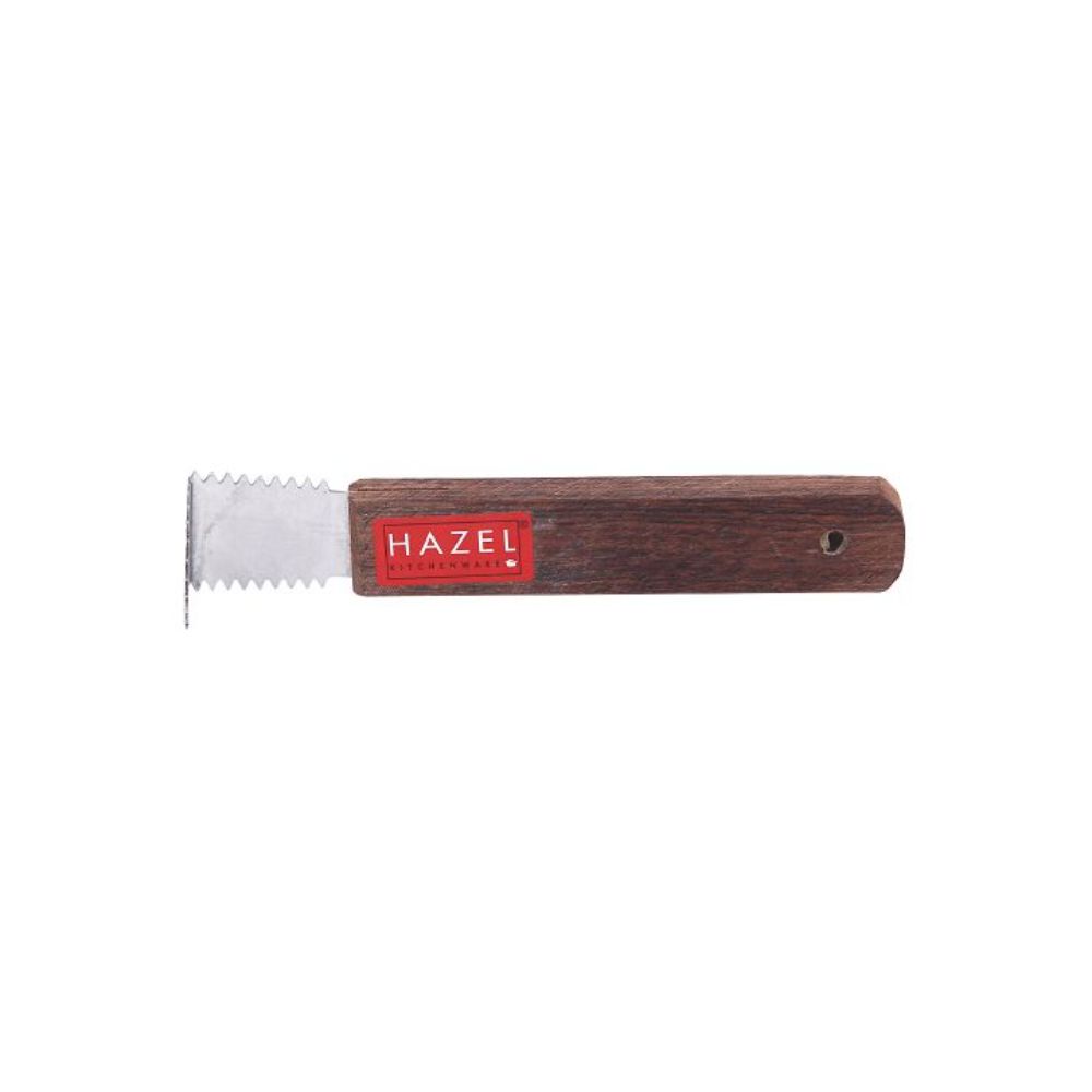 HAZEL Stainless Steel Coconut Scrapper with Wooden handle | Coconut Scrapping Tool