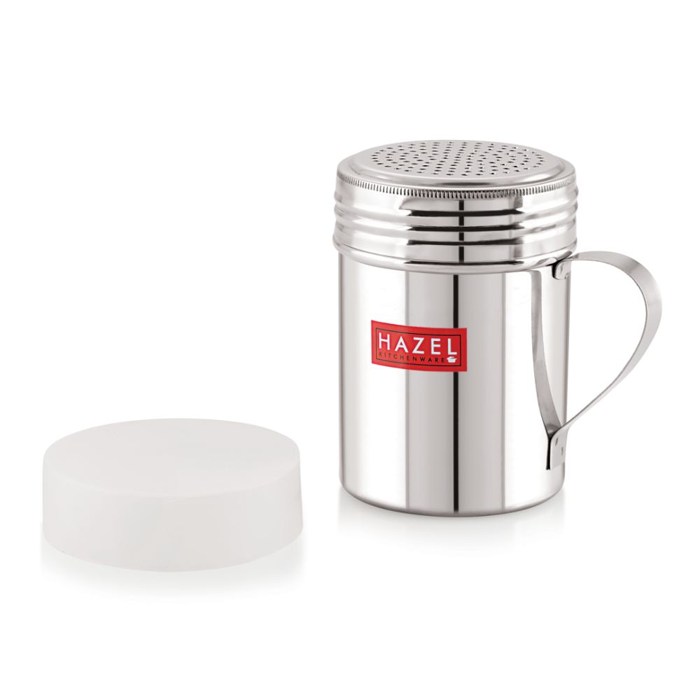 HAZEL Stainless Steel Shaker with Handle And Plastic Lid Cap |Dredger for Masala and Salt