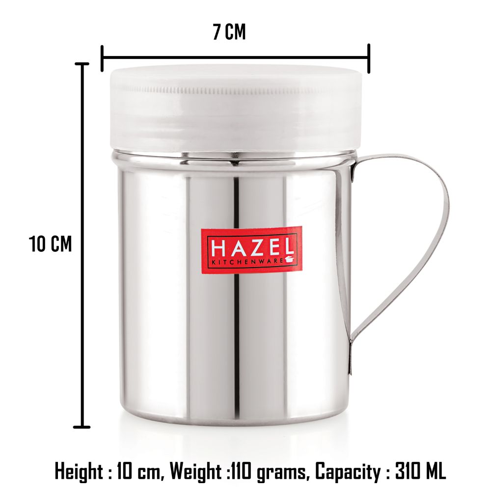 HAZEL Stainless Steel Shaker with Handle And Plastic Lid Cap |Dredger for Masala and Salt