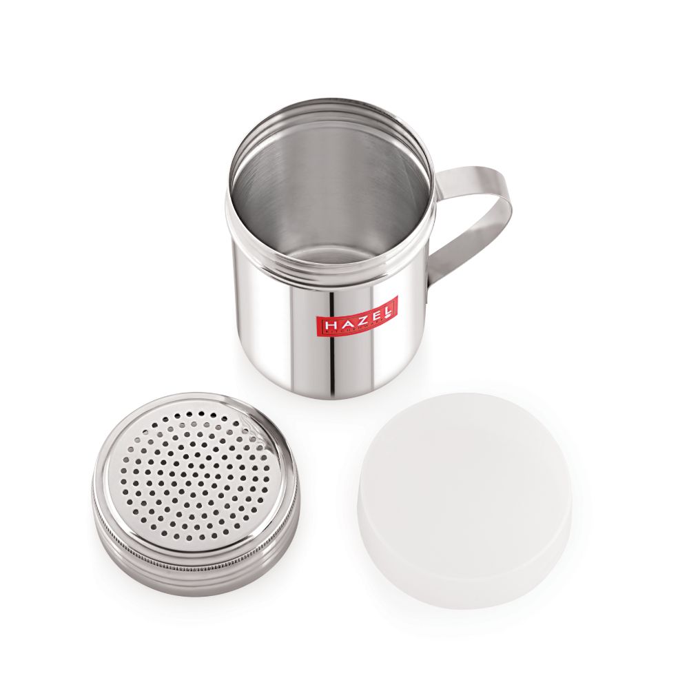 HAZEL Stainless Steel Shaker with Handle And Plastic Lid Cap |Dredger for Masala and Salt