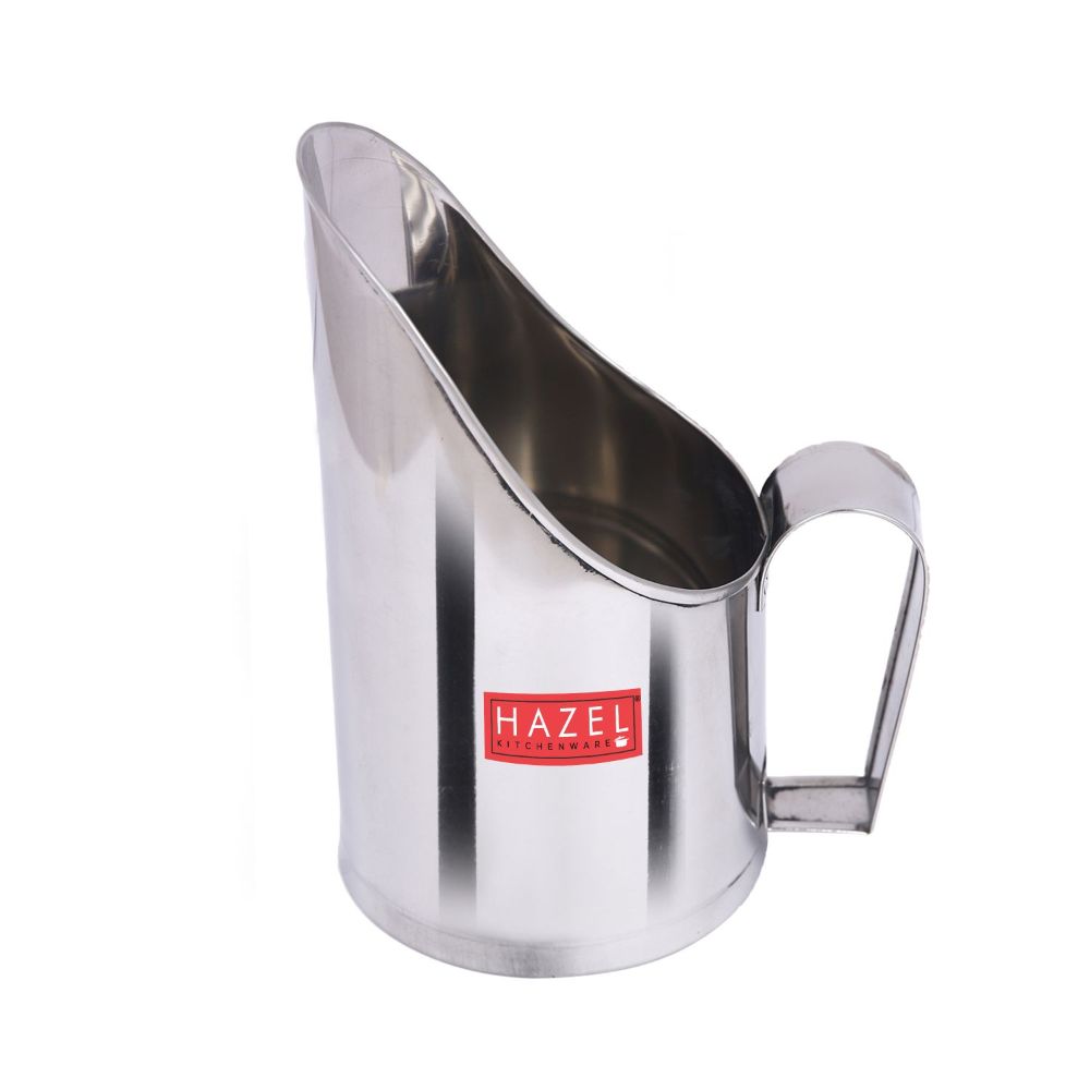 HAZEL Stainless Steel Scoop Spoon With Handle | Steel Scoops For Grocery Shop Store Equipment| Grocery Flour Grain Dry Foods Spice Scoop,Capacity 200 ml, Silver