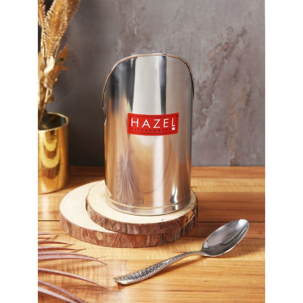 HAZEL Stainless Steel Scoop Spoon With Handle | Steel Scoops For Grocery Shop Store Equipment| Grocery Flour Grain Dry Foods Spice Scoop,Capacity 300 ml, Silver