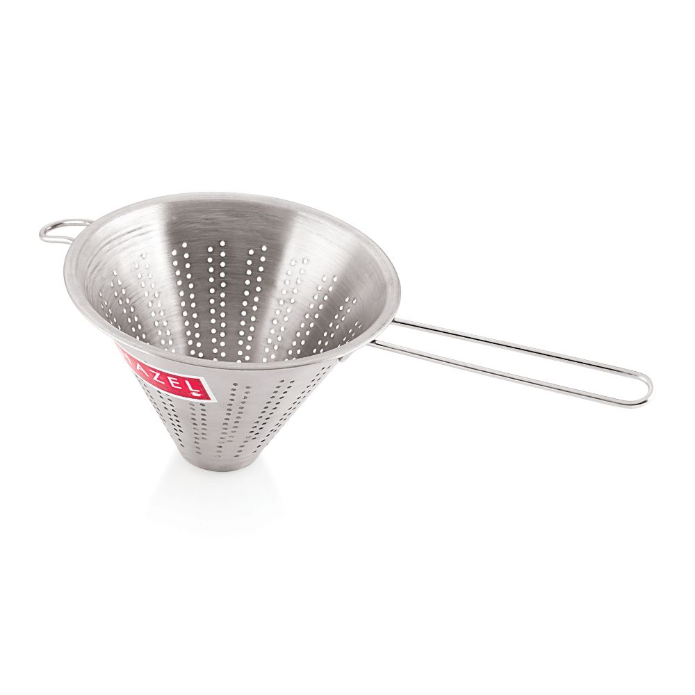 HAZEL Stainless Steel Rice Strainer | Colander Strainer Sieves With Handle Washing Rice, Fruits, Vegetables and Grains Washing Baskets Drainer, Diameter 16 cm