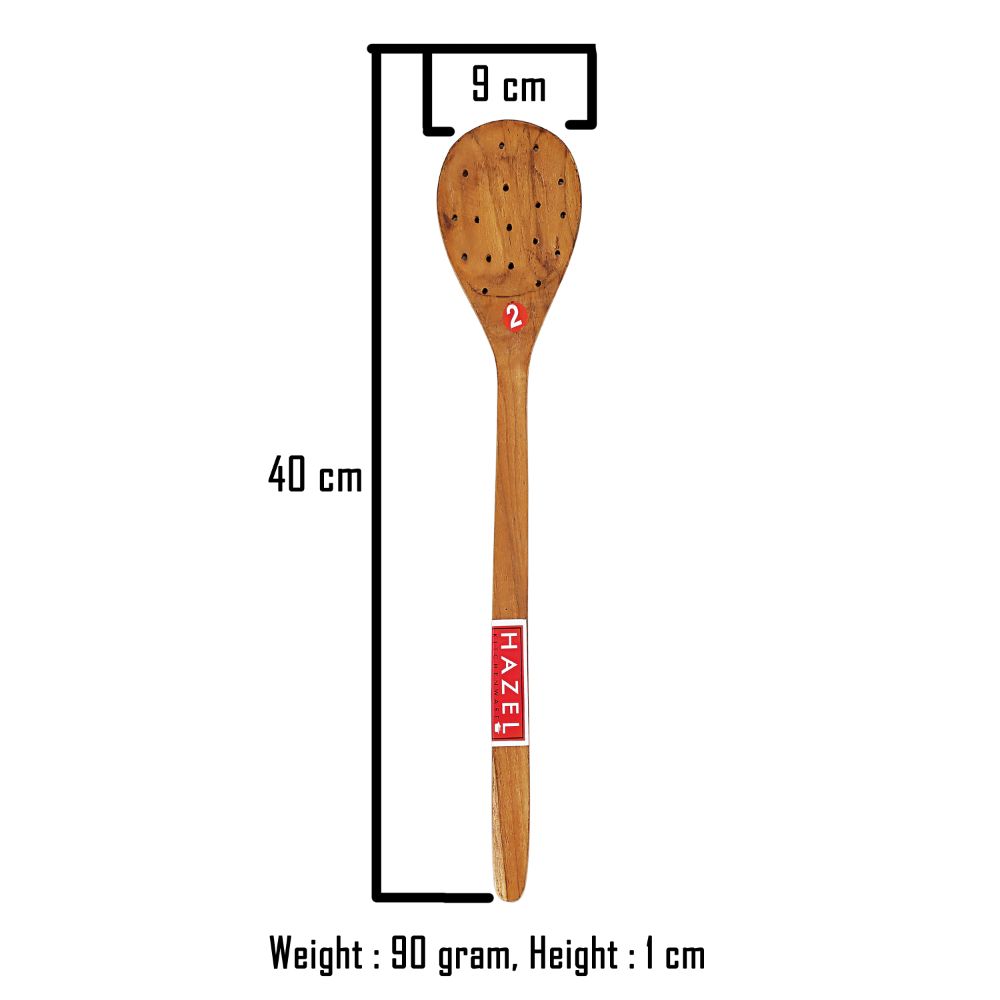 HAZEL Wooden Jhara Jharni Non Stick Zara One Piece Cooking Spoon