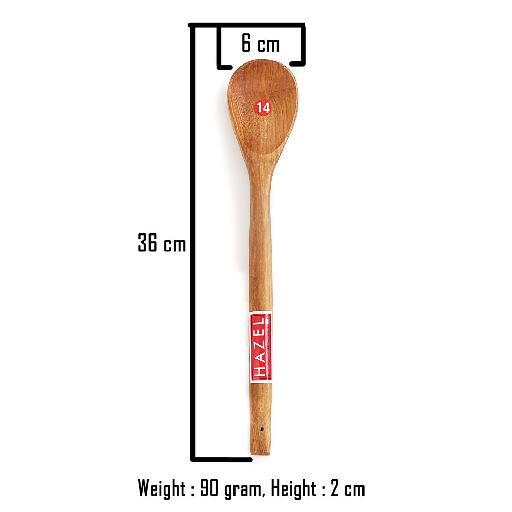 HAZEL Ladle for Nonstick Cookware Pan | Wooden Spatula Scoup for Kitchen