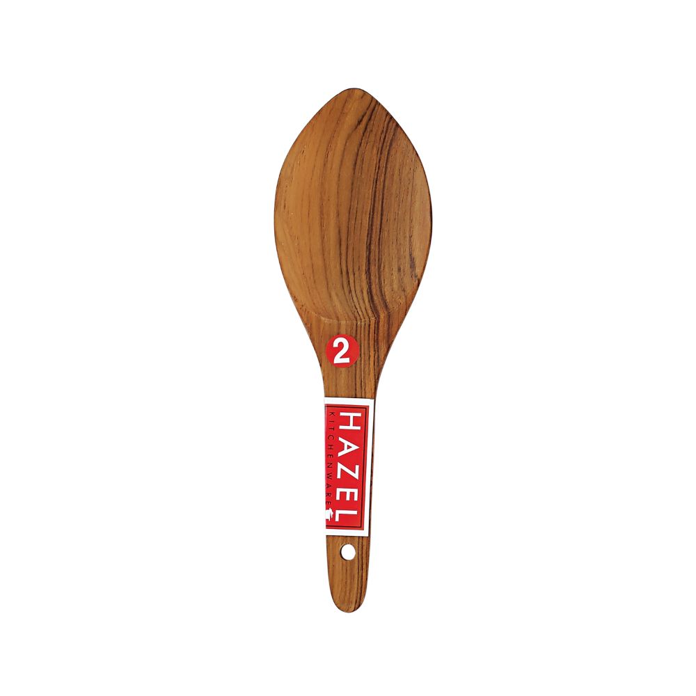 HAZEL Wooden Rice Spoon Non Stick Serving Spatula Scoup For Serving