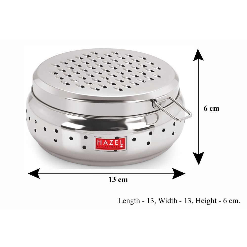HAZEL Stainless Steel Cheese Grater with Storage Container, 13 cm, Small