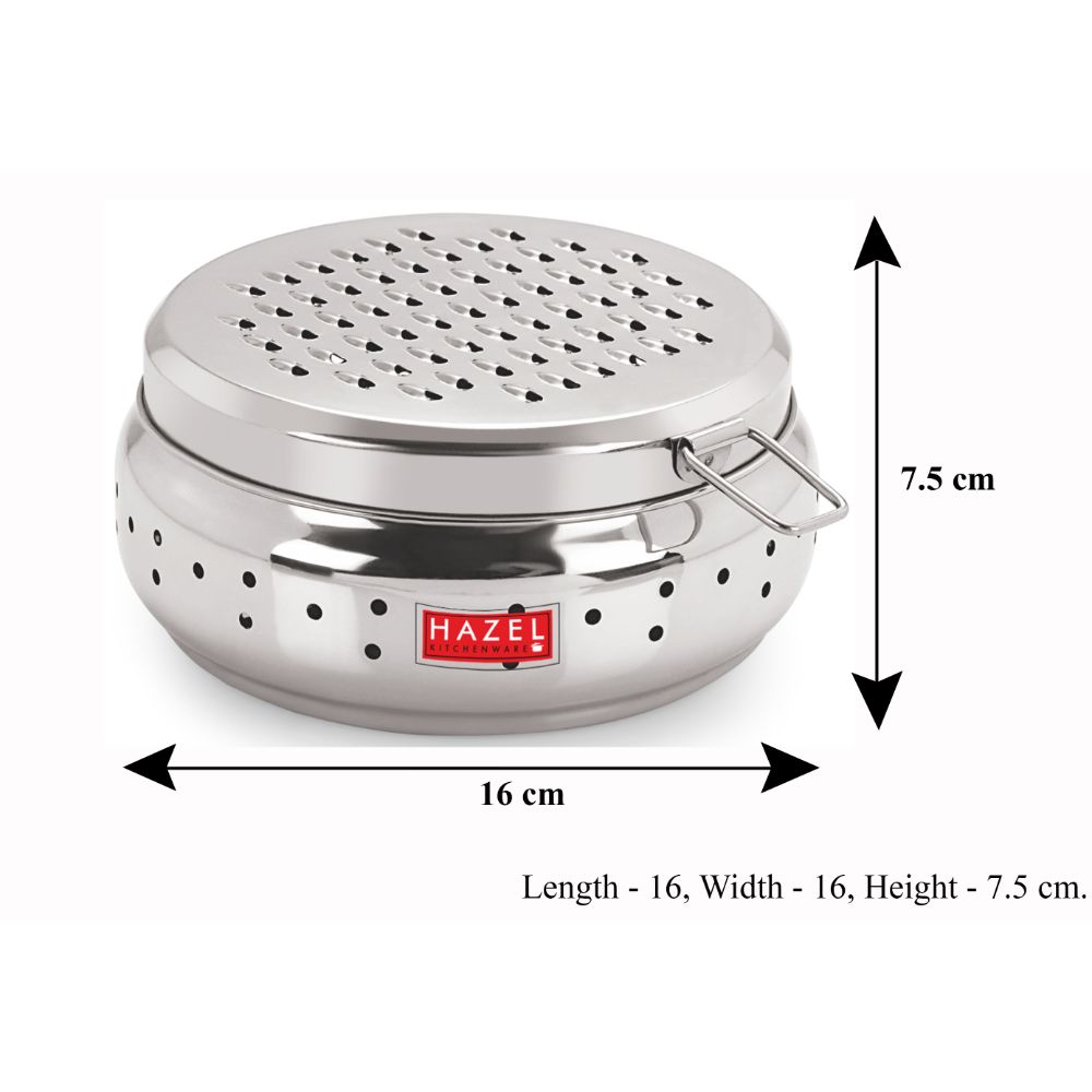 HAZEL Stainless Steel Cheese Grater with Storage Container, 16 cm, Large