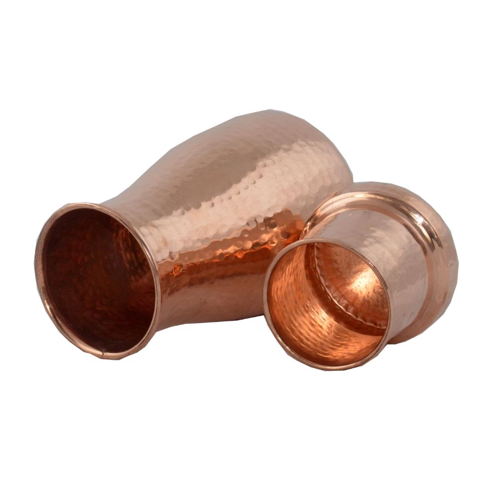 HAZEL Copper Carafe Water Bottle 650 ml with Glass