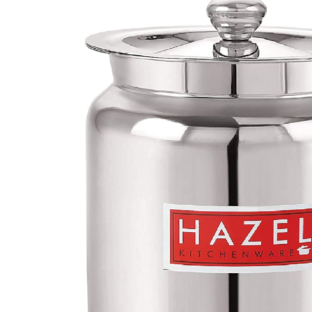 HAZEL Stainless Steel Oil / Ghee Storage Container, 800 ml, Silver