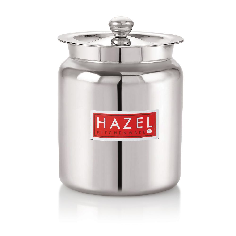 HAZEL Stainless Steel Oil / Ghee Storage Container, 1.5 Litre, Silver