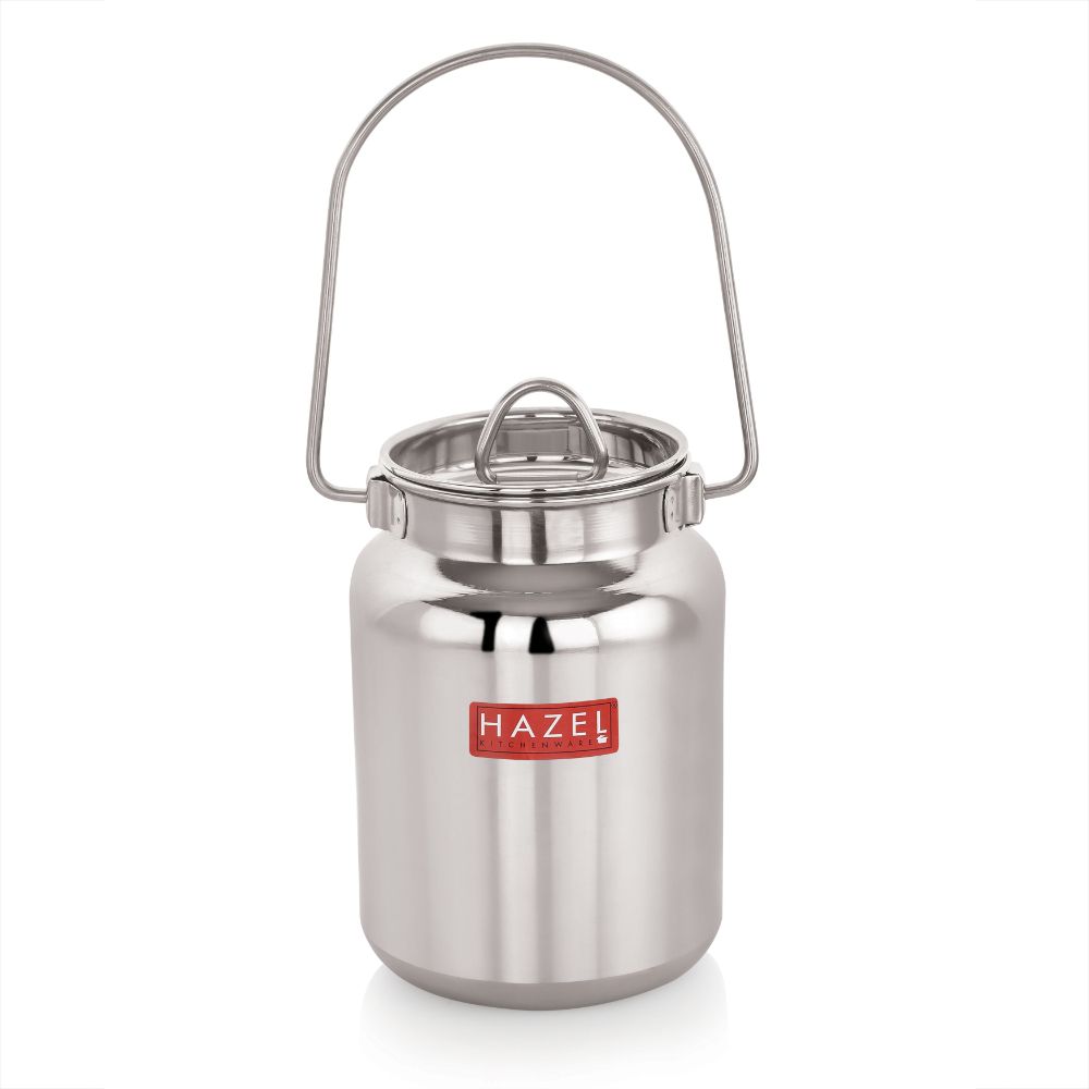 HAZEL Stainless Steel Oil Container for Kitchen | Air Tight Oil Pot Container Storage | Heavy Gauge Oil and Ghee Container | Small Ghee Pot, 250 ML