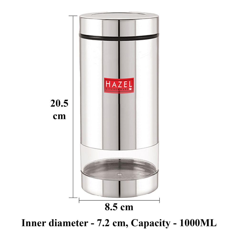 HAZEL Stainless Steel Masala Container | Steel Container For Kitchen Storage Set | Multipurpose Storage Box for Kitchen I, 1000 ML