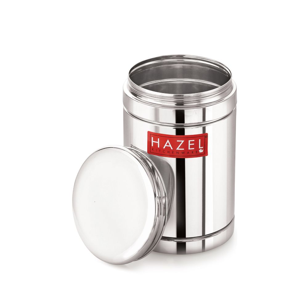 HAZEL Stainless Steel Airtight Container | 1800 ml Steel Storage Box For Kitchen | Steel Container Jar For Kitchen Storage | Ideal For Storing Rice, Cereal, Pulse, Snacks