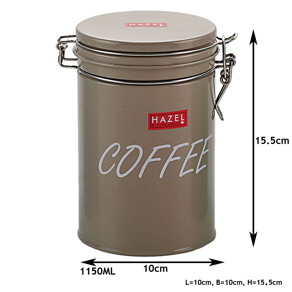 HAZEL Round Coffee Storage Canister Container, 1150ML, Grey