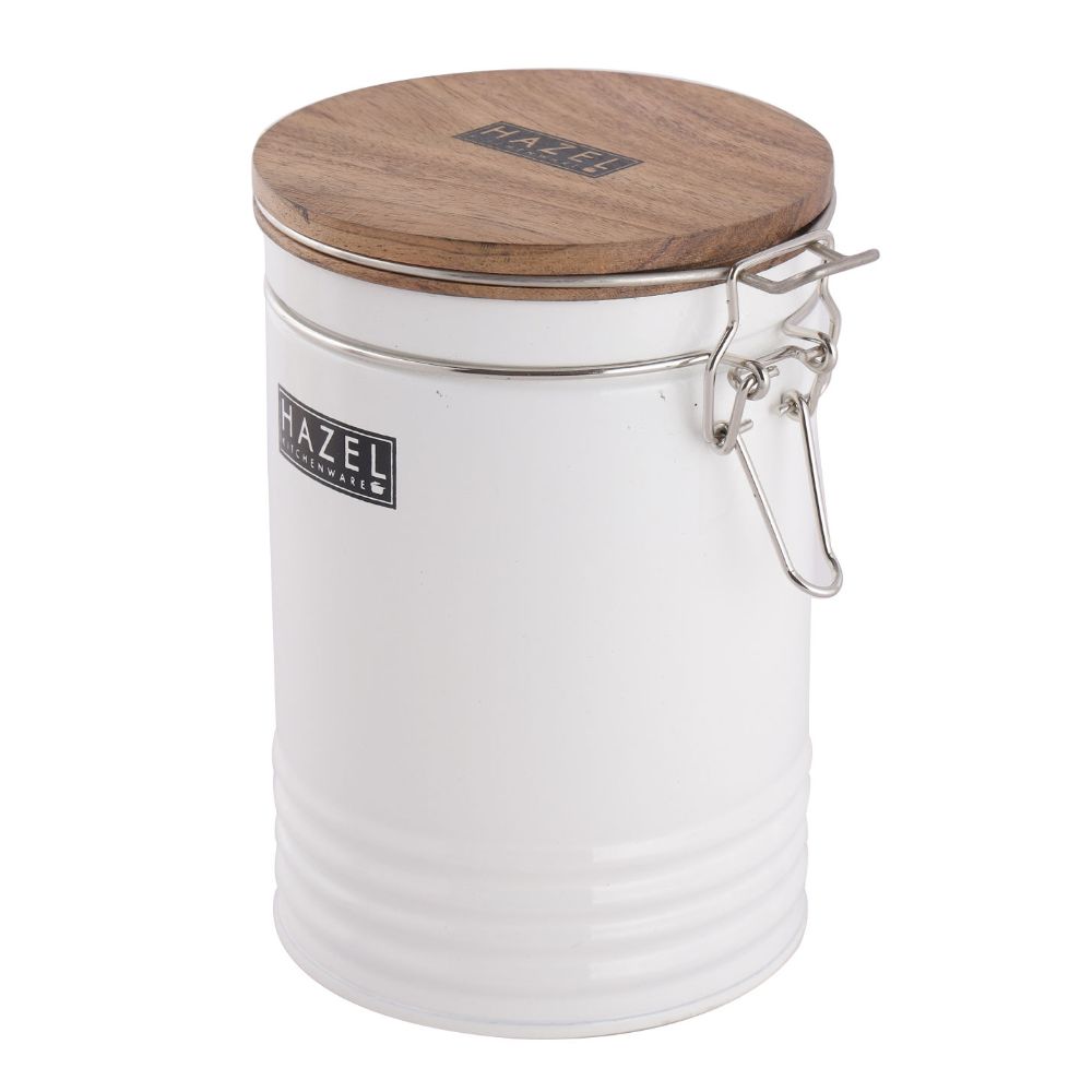HAZEL Tea Coffee Sugar Container | Colorful Kitchen Containers | Small Container For Kitchen | Food Grade Storage Box For Kitchen, 1110 ML, White