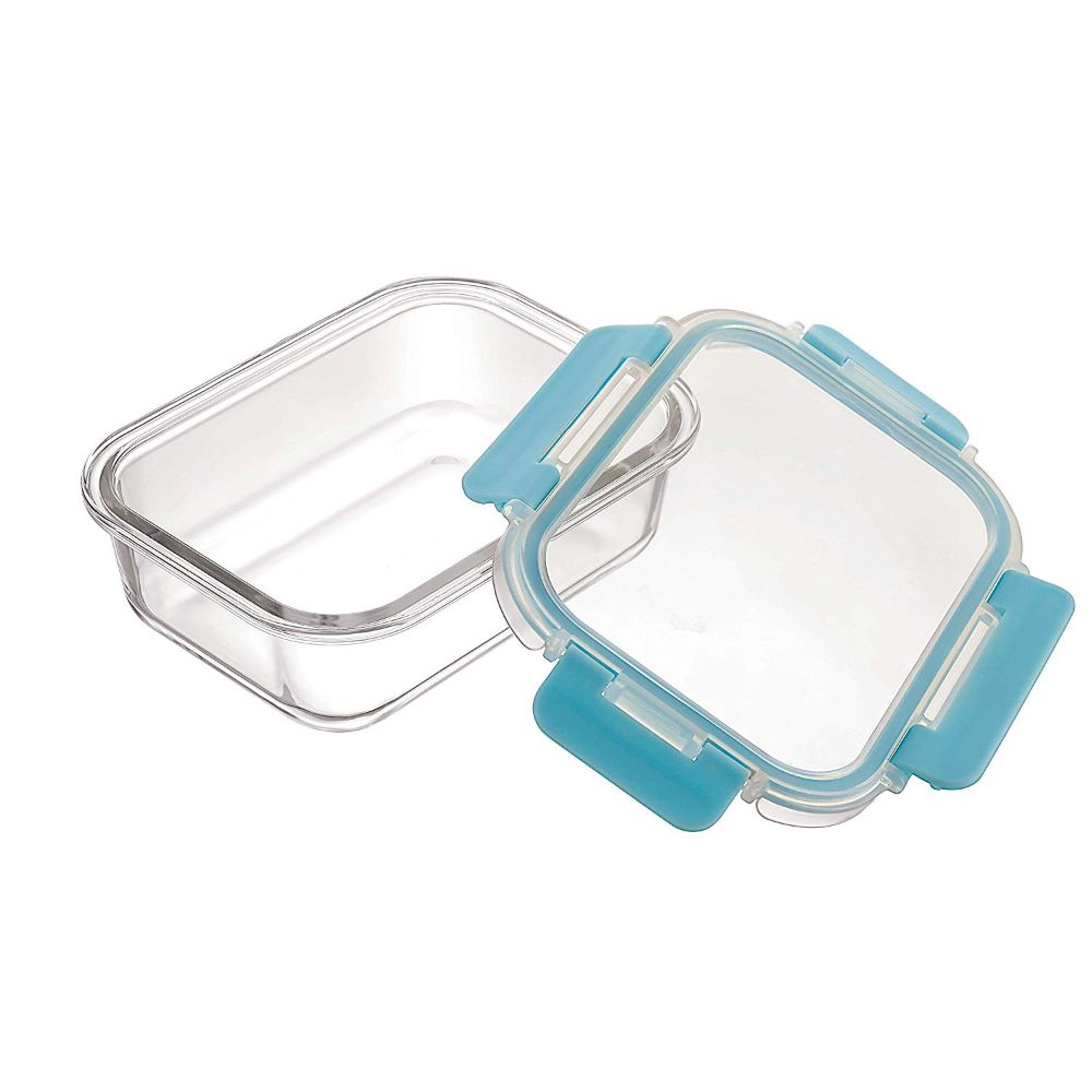 HAZEL Borosilicate Glass Rectangle Airtight & Leaf Proof Container 640 ml