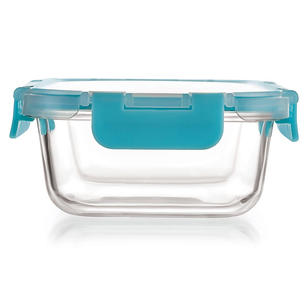 HAZEL Borosilicate Glass Rectangle Airtight & Leaf Proof Container 640 ml