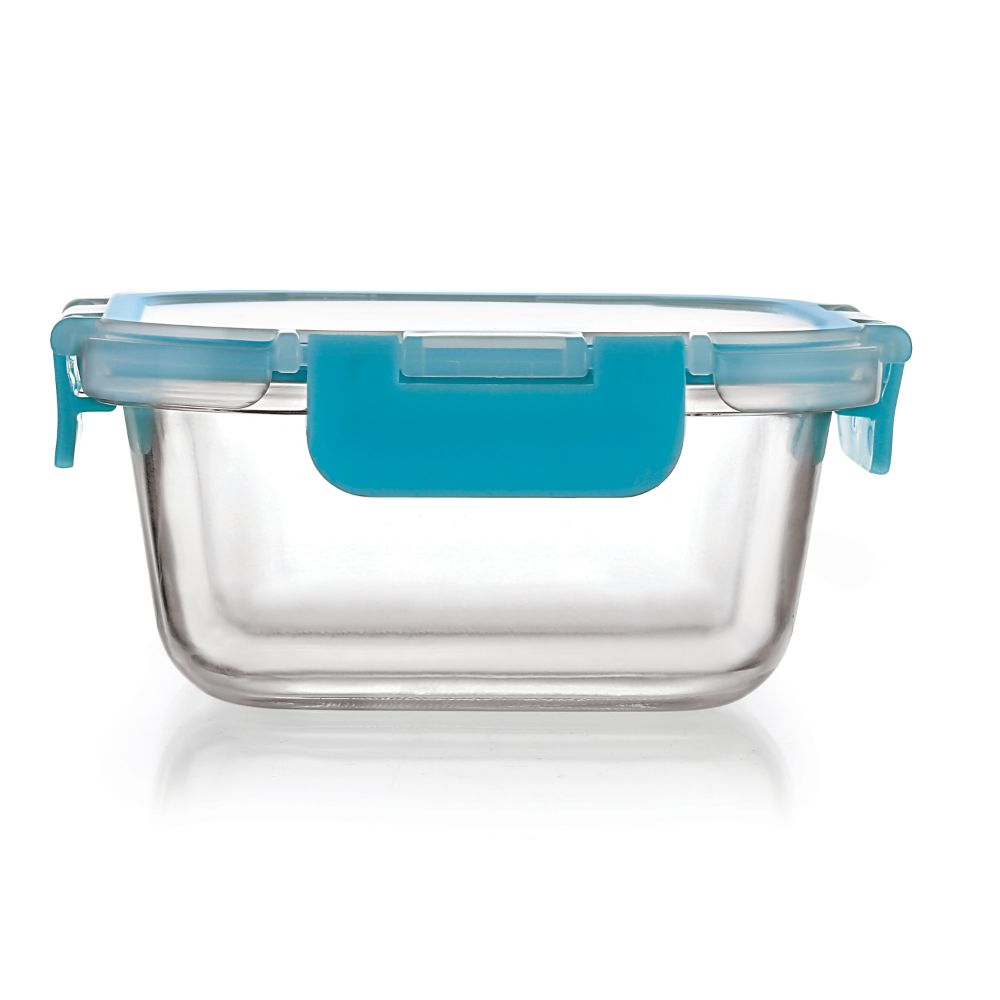 HAZEL Borosilicate Glass Square Airtight & Leaf Proof Container 520 ml