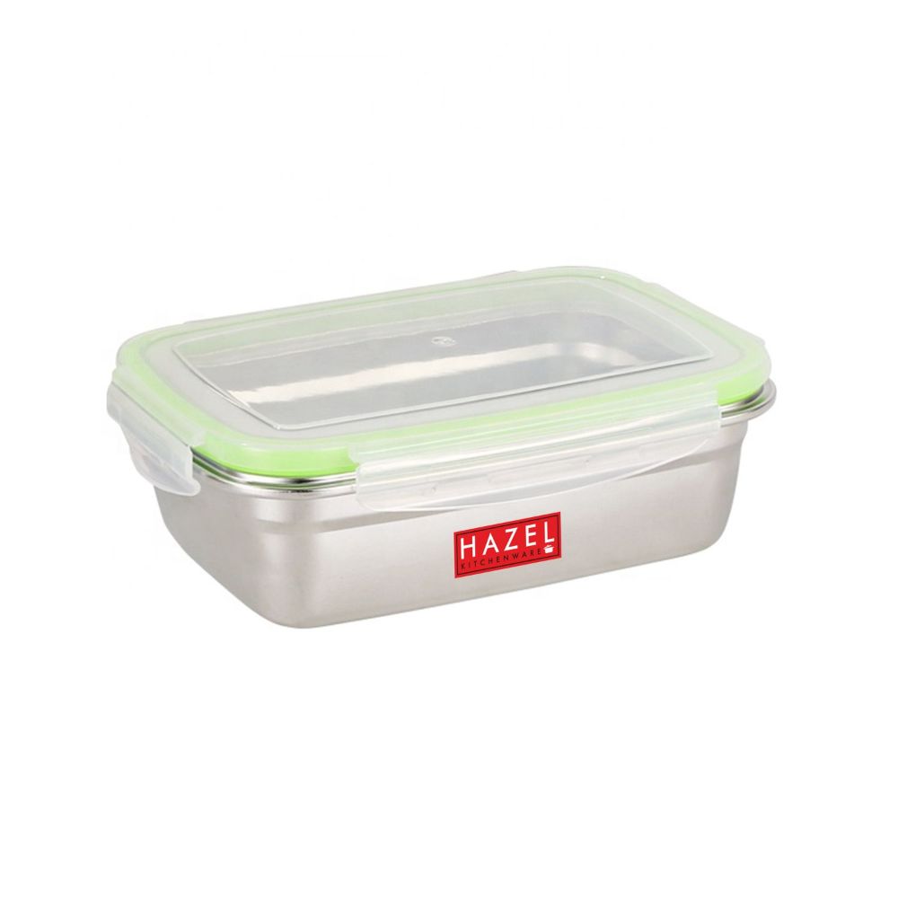 HAZEL Stainless Steel Containers for Storage with Transparent Lid Large Dabba