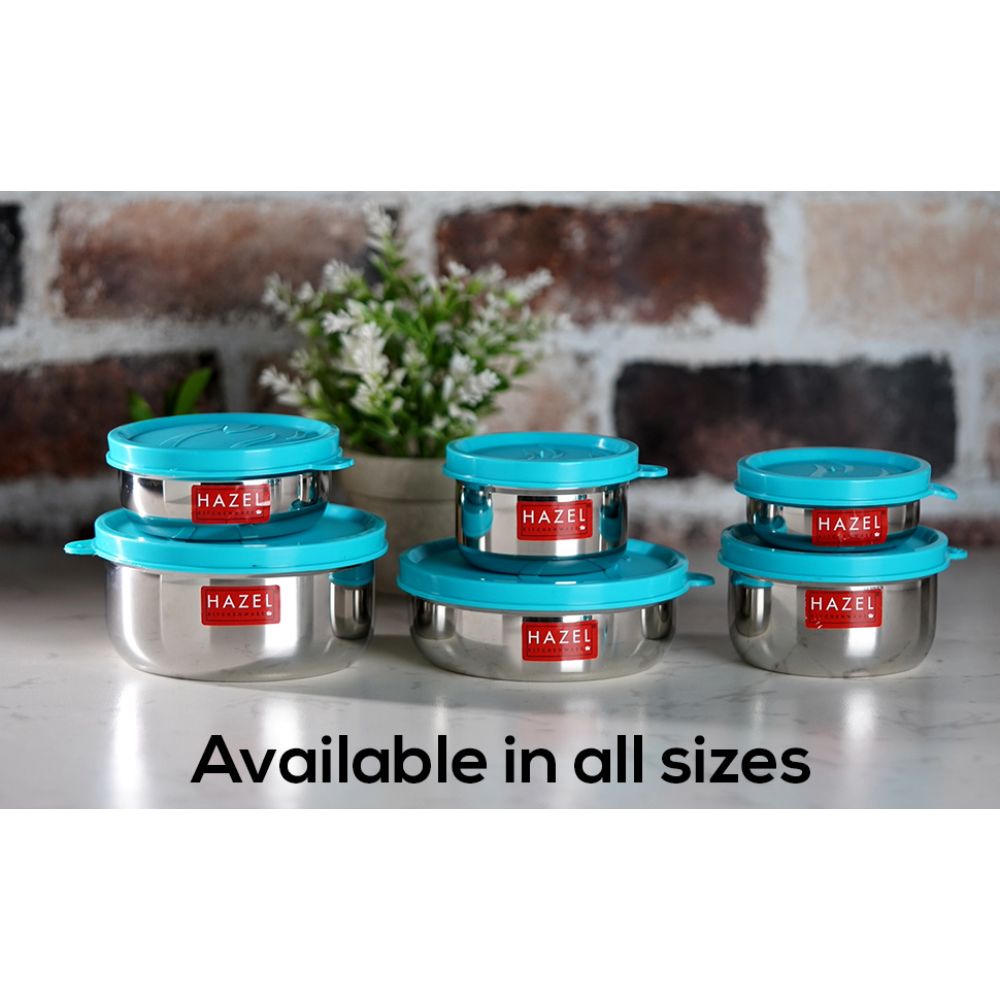 HAZEL Stainless Steel Air Tight Containers for Storage & Tiffin Box | Lunch Box with Leakproof Lid