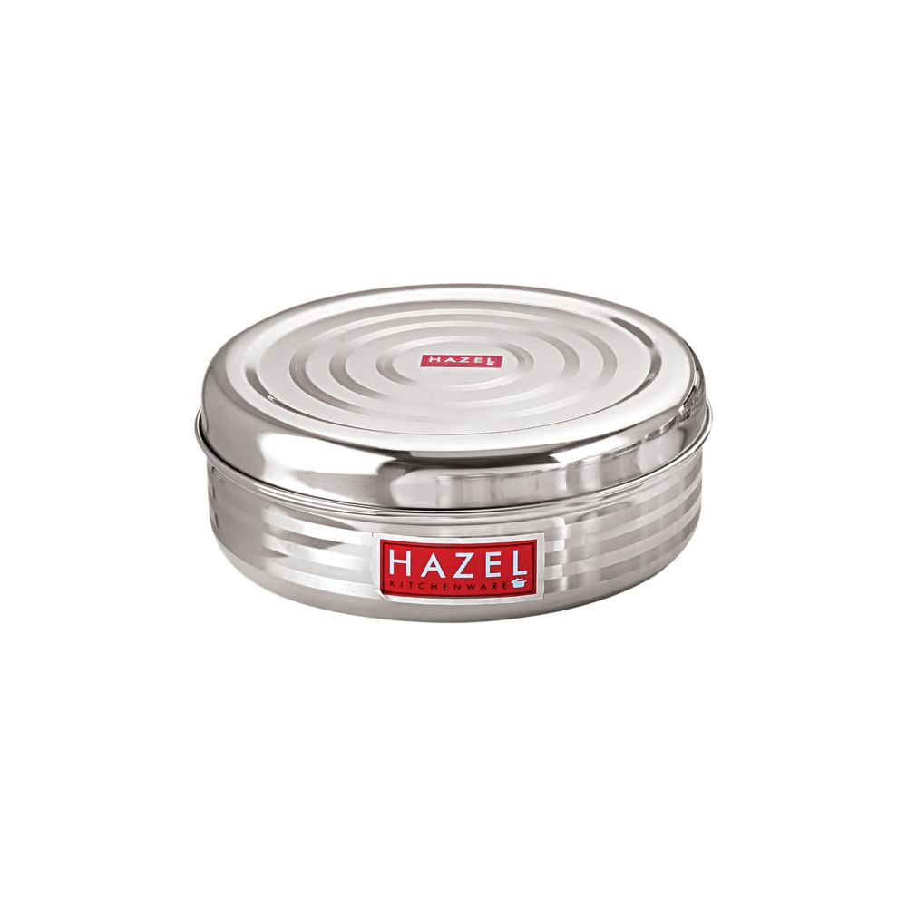 HAZEL Storage Box For Kitchen | Steel Container for Kitchen Storage | Round Container For Kitchen Storage| Steel Dabba of Capacity 750 ml
